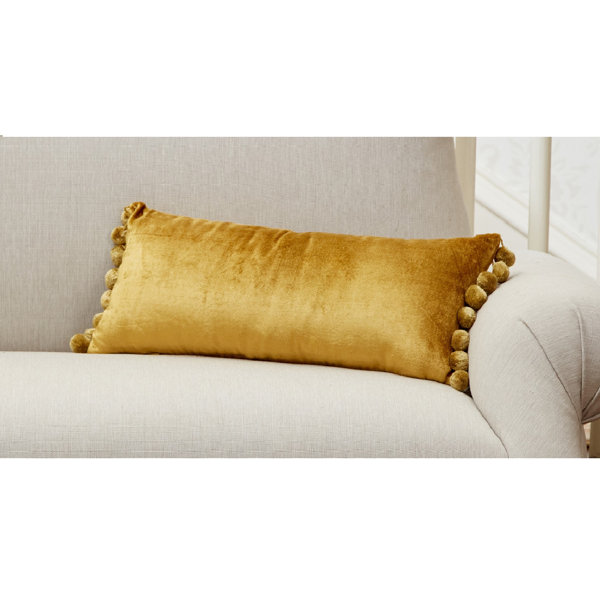 Roselli Fringed Velvet Throw Pillow Wayfair